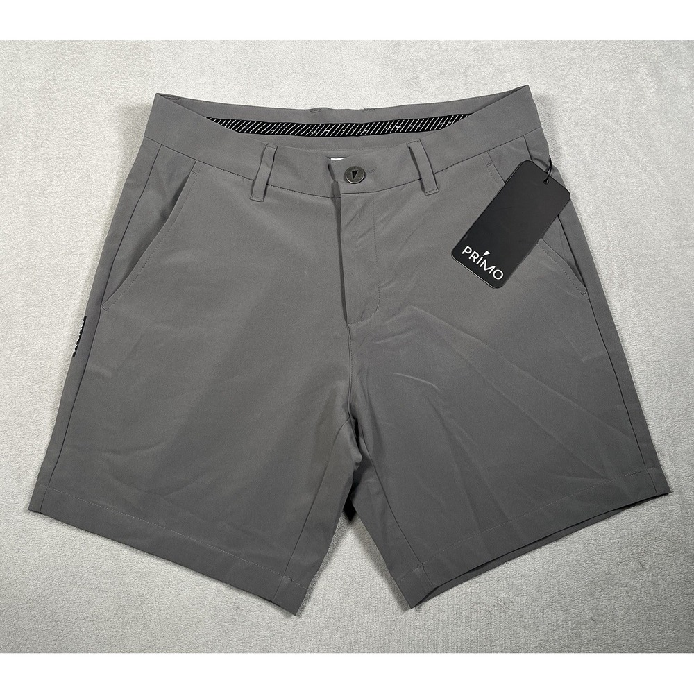 NWT Primo Golf Mens 30 Ash Gray 7" Inseam Performance Stretch Shorts Gray